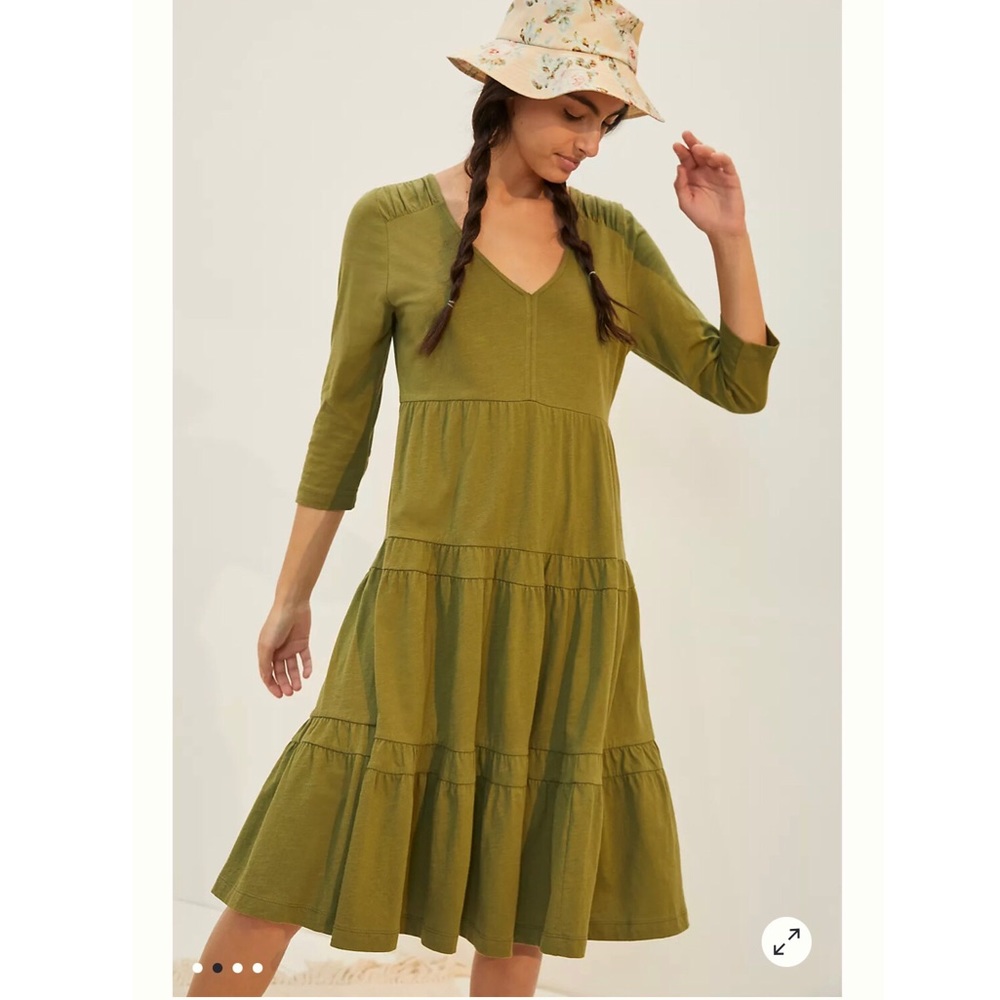 Anthropologie Nellie Tiered Mini Dress M
